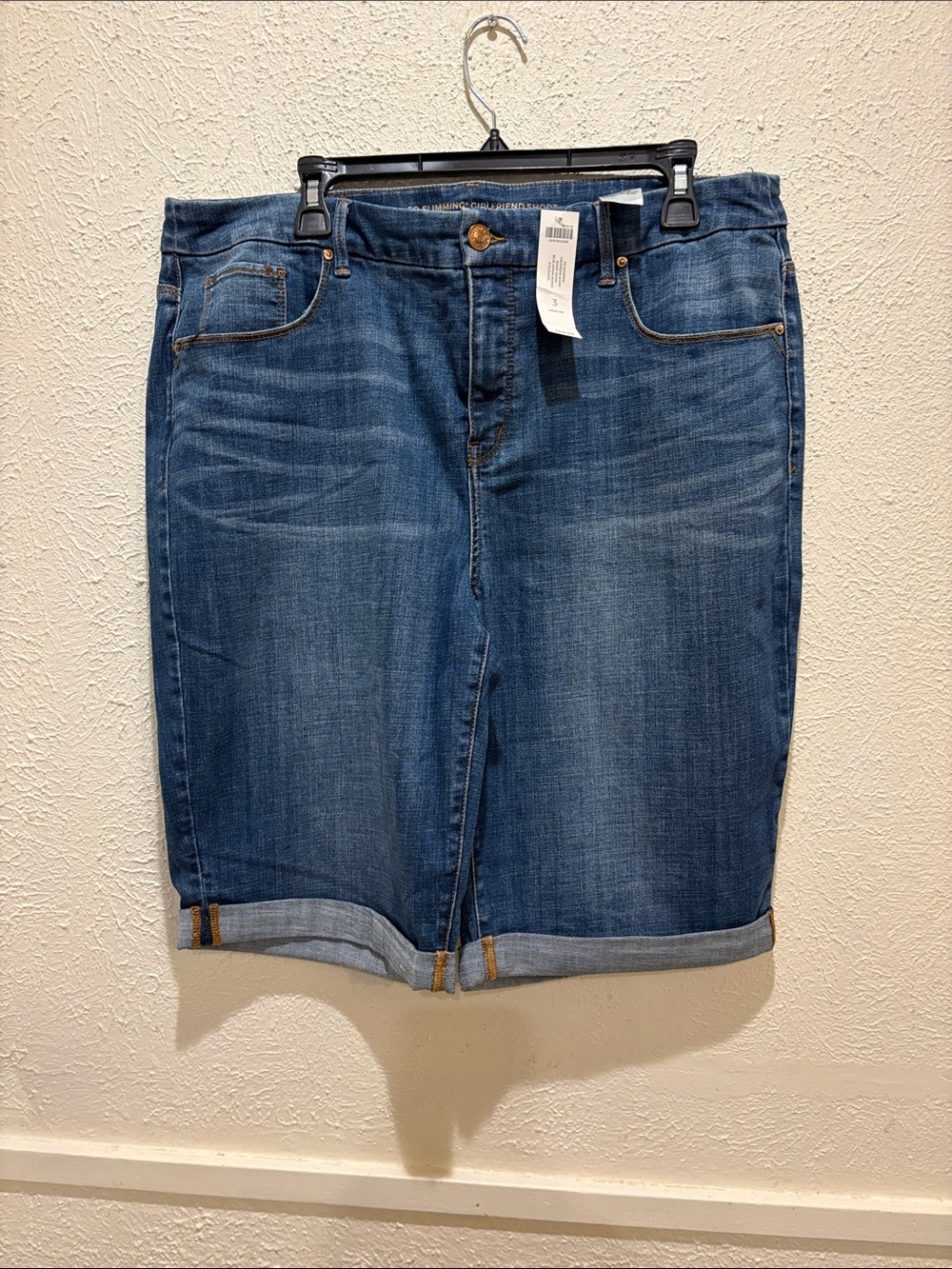 Chico's Blue So Slimming Girlfriend Denim Shorts